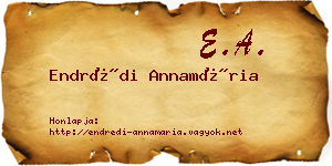 Endrédi Annamária névjegykártya